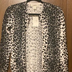 Leopard print cardigan, size small.